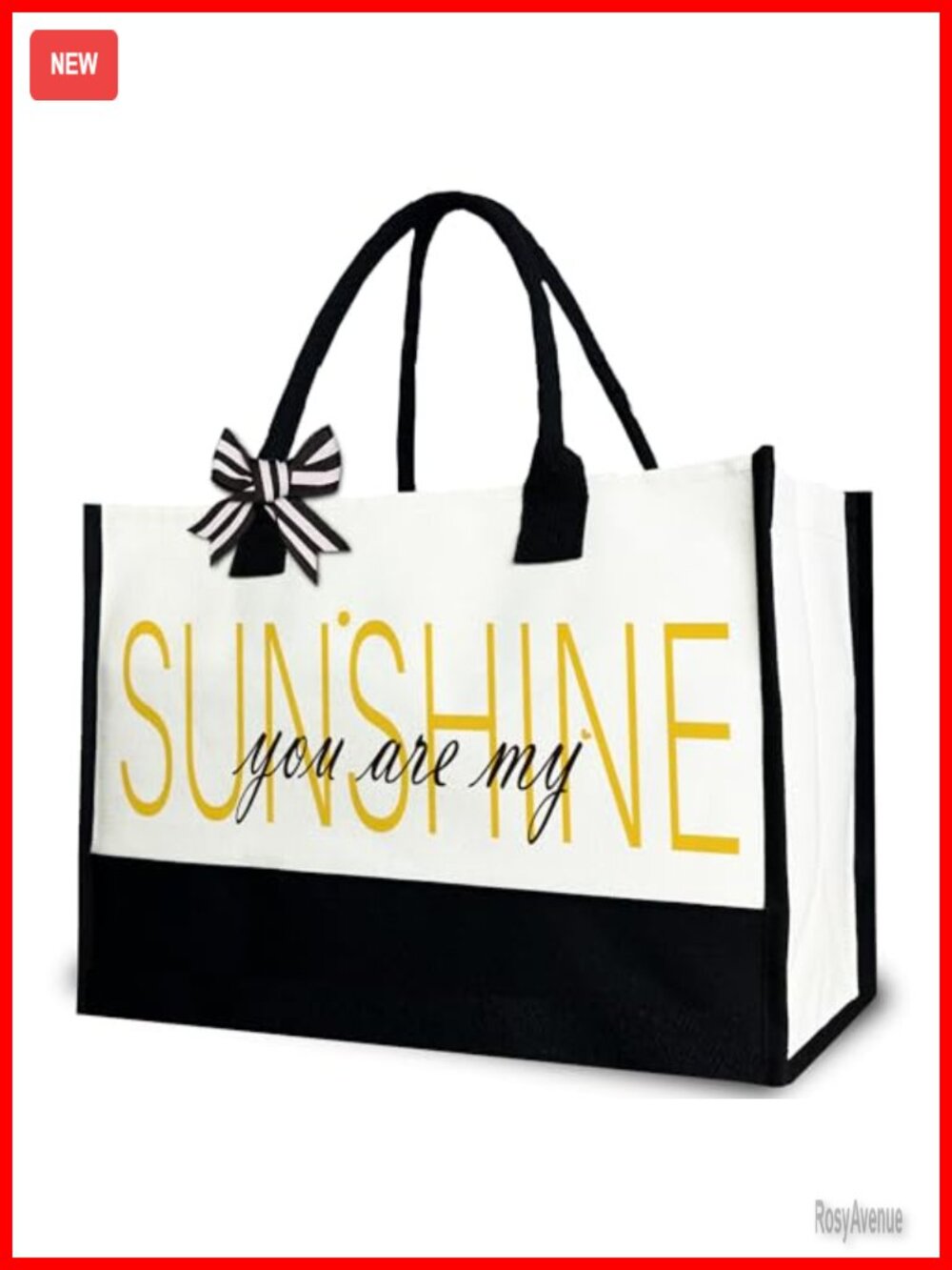 Canvas Tote Bag You Are My Sunshine Inspirational Gift for Women Large